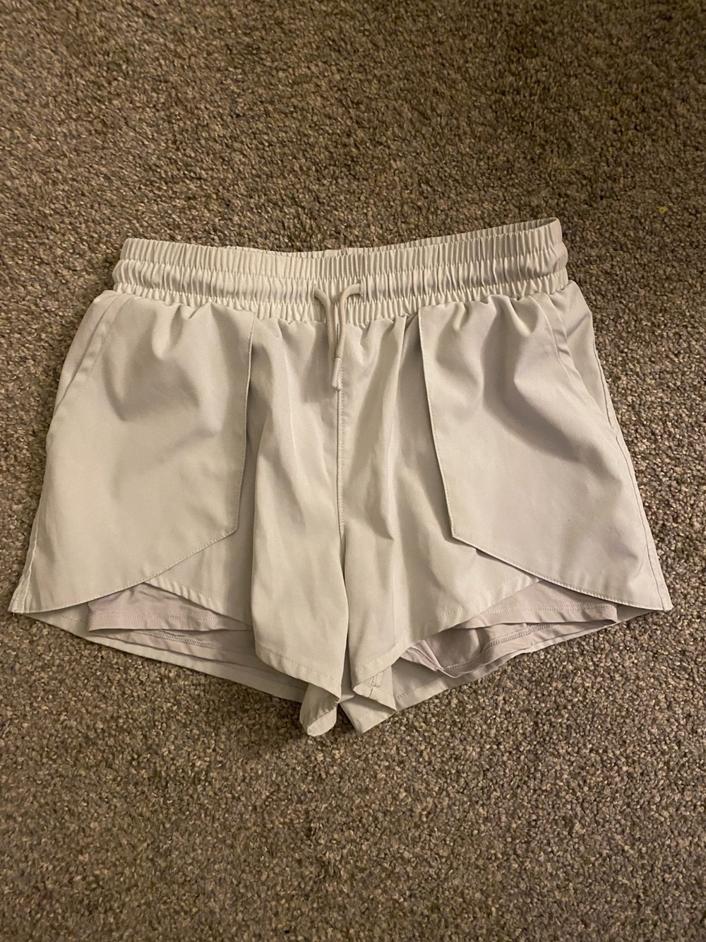 Mondetta Women's Pale Gray Athletic Shorts with Elastic Waist